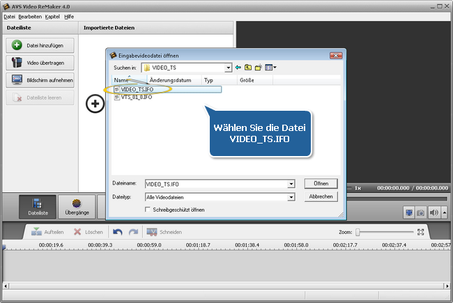 Wie editiert man DVD-Video mit AVS Video ReMaker? Schritt 2