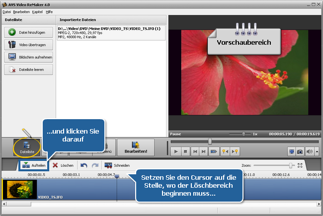 Wie editiert man DVD-Video mit AVS Video ReMaker? Schritt 4