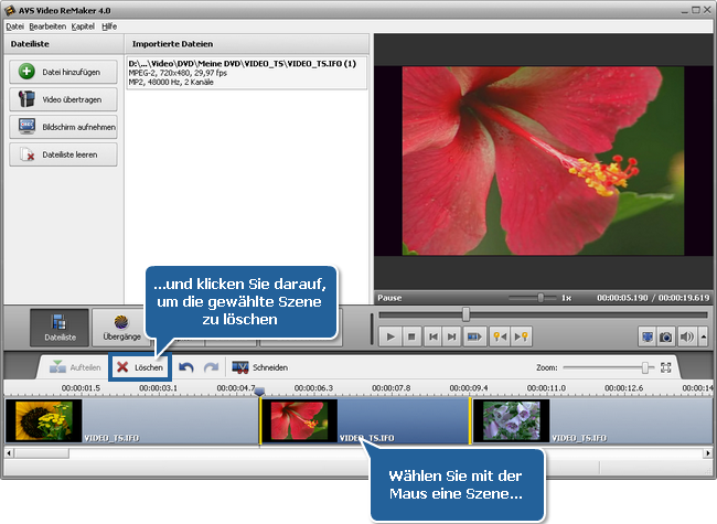 Wie bearbeitet man Heim-DVD-Videos mit dem AVS Video ReMaker? Schritt 3
