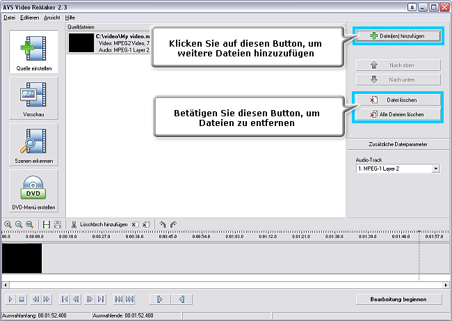 Wie teilt man Video mit AVS Video ReMaker? Schritt 2