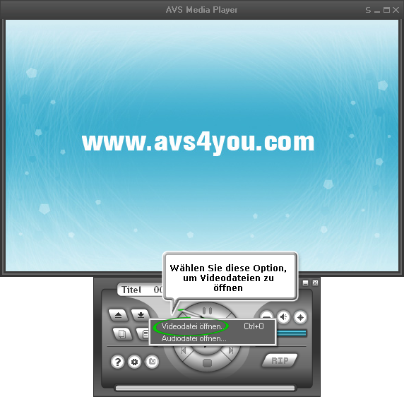 Wie spielt man DVDs mit AVS DVD Player ab? Schritt 2