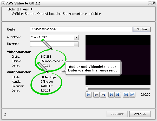 Wie konvertiert man Video und lädt es auf ein Handgerät hoch? Schritt 2