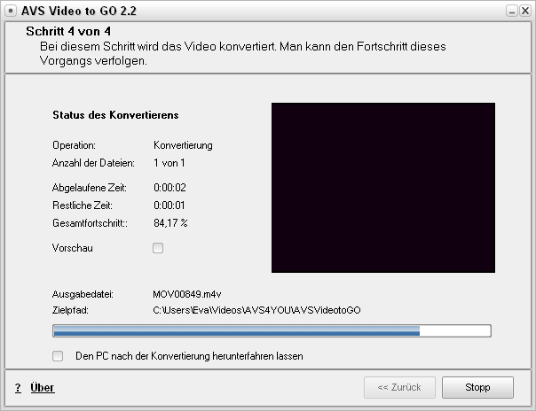 Wie konvertiert man Video und lädt es auf ein Handgerät hoch? Schritt 6