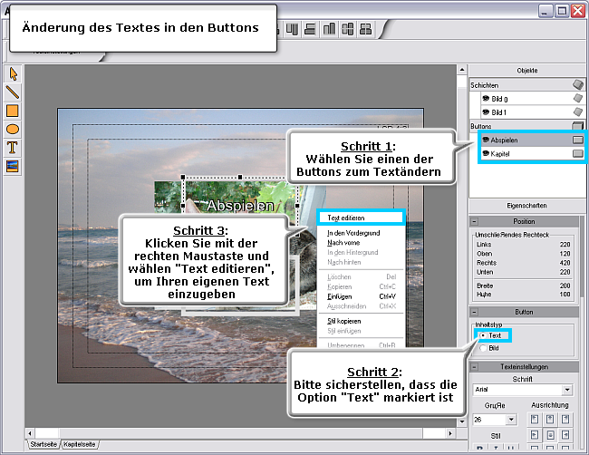 Wie erstellt man ein Menü für Ihre DVD mit AVS Video ReMaker? Schritt 4