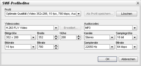 Wie wandelt man ein Video für eine Webseite um? Schritt 4