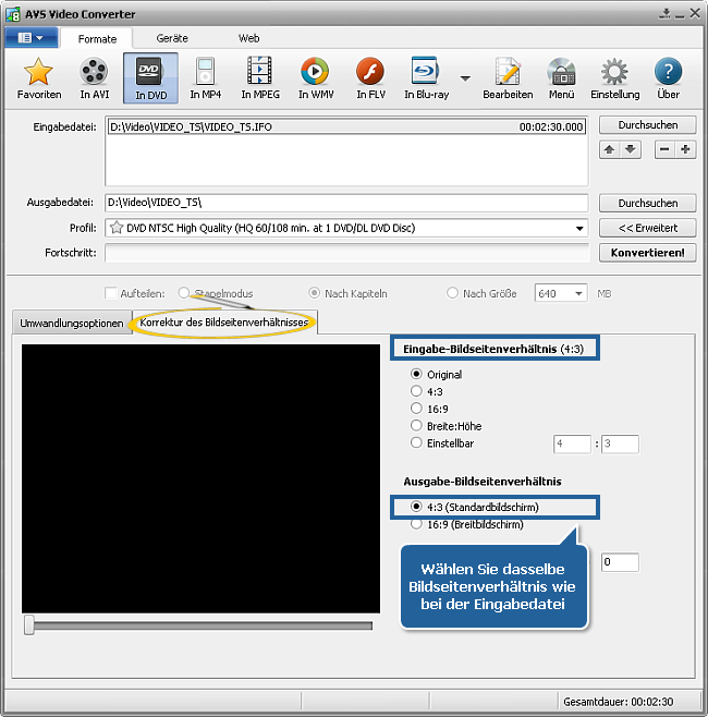Wie konvertiert man ein PAL-Video ins NTSC-Farbsystem? Schritt 3