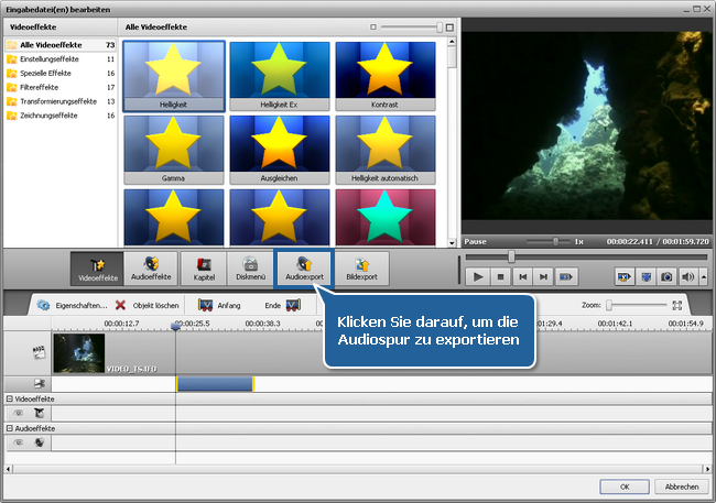 Wie exportiert man das Audio aus einer Videodatei? Schritt 5