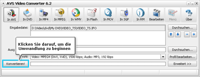 Wie konvertiert man Videodateien zwischen allen gängigen Formaten? Schritt 5