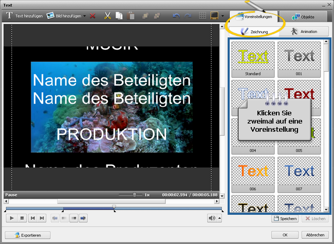 Wie kann man einen Nachspann Ihren Heimvideos hinzufügen? Schritt 5