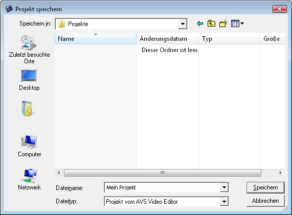 Wie speichert man das Projekt oder Video im AVS Video Editor? Schritt 1