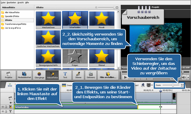Wie stellt man verschwommenes Video mit dem AVS Video Editor wiederher? Schritt 2