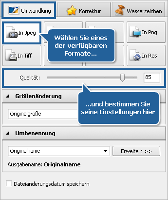 Wie kann man einen Effekt auf Bilder anwenden und sie in ein anderes Format umwandeln? Schritt 4