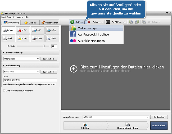 Wie kann man ein Logo einer Gruppe der Bilder hinzufügen? Schritt 2