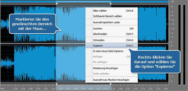 Wie bearbeitet man den Audiotrack Ihrer Heimvideodatei? Schritt 4