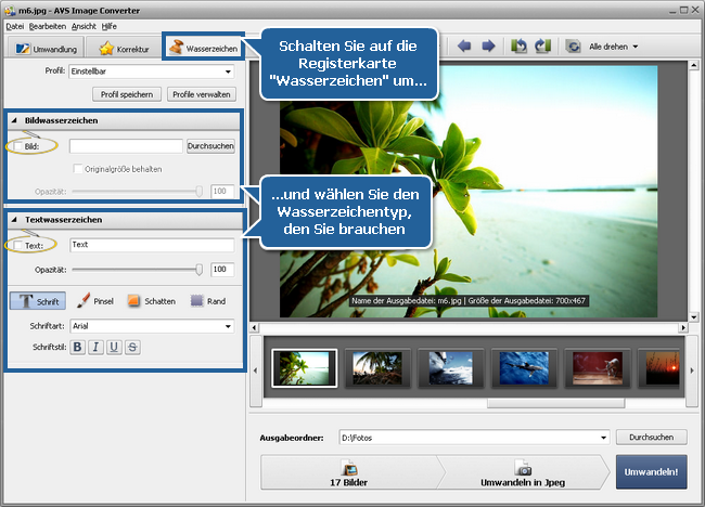 Wie kann man ein Logo einer Gruppe der Bilder hinzufügen? Schritt 3