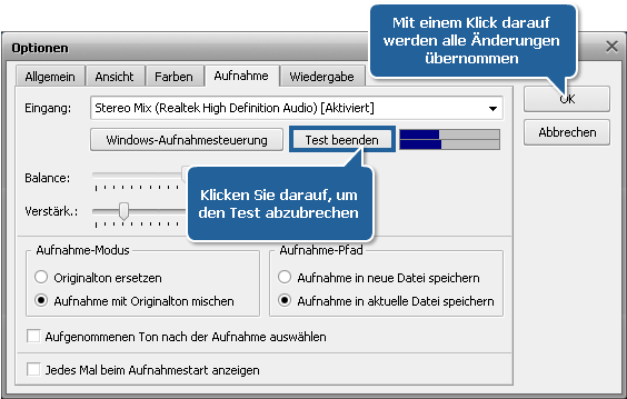 Wie nimmt man Musik mit dem AVS Audio Editor auf? Schritt 4