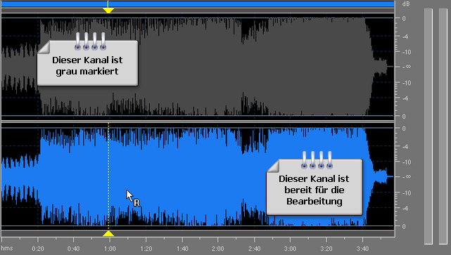 Wie bearbeitet man individuelle Kanälle mit dem AVS Audio Editor? Schritt 3