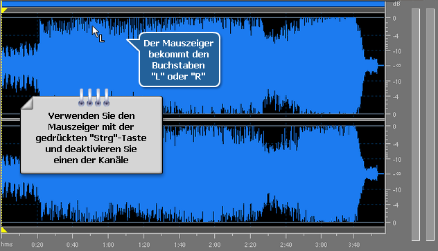 Wie bearbeitet man individuelle Kanälle mit dem AVS Audio Editor? Schritt 3