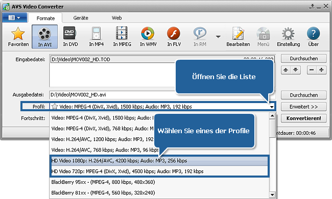 Wie konvertiert man ein HD-Video? Schritt 3