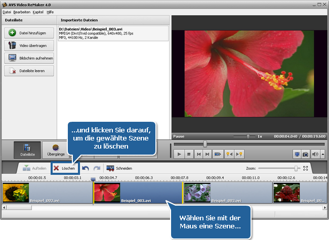 Wie teilt man eine Videodatei mit dem AVS Video ReMaker? Schritt 4