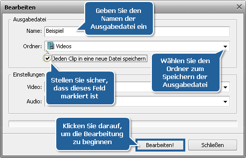 Wie teilt man eine Videodatei mit dem AVS Video ReMaker? Schritt 5