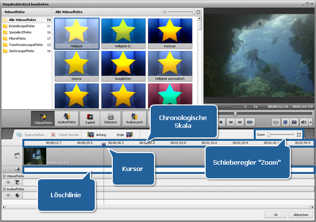 Wie entfernt man ungewünschte Szenen aus dem Video und wandelt es in ein anderes Format um? Schritt 3