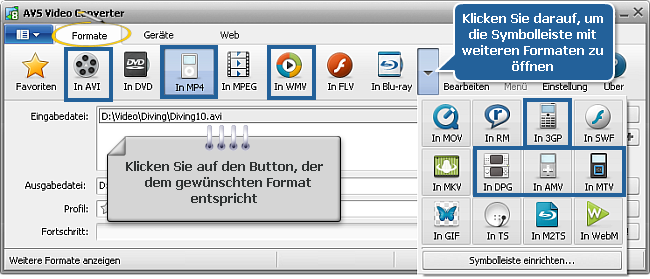 Wie wandelt man Heimvideos für tragbare Videoabspielgeräte um? Schritt 3