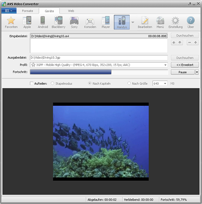 Wie wandelt man Heimvideos ins 3GP- oder MP4-Format für Mobiltelefone um? Schritt 5