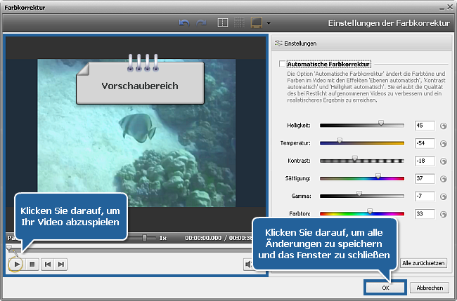 Wie korrigiert man Farbe in Ihrem Video mit dem AVS Video Editor? Schritt 4