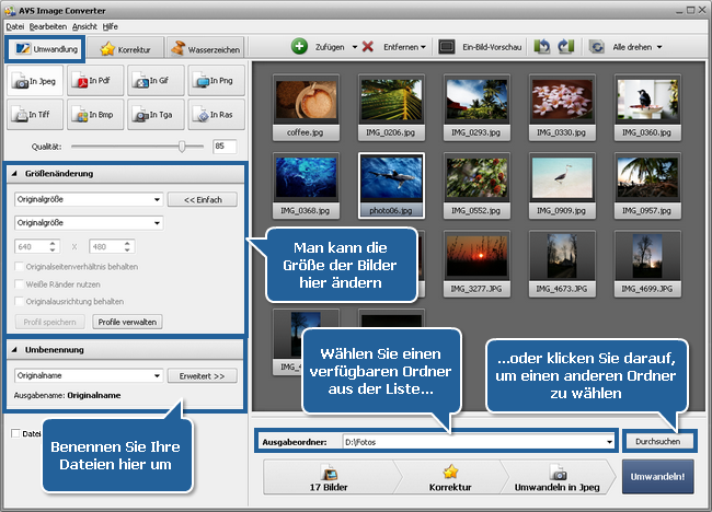 Wie kann man einen Effekt auf Bilder anwenden und sie in ein anderes Format umwandeln? Schritt 5