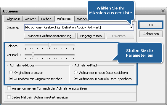 Wie zeichnet man den Ton von einem Mikrofon auf? Schritt 2
