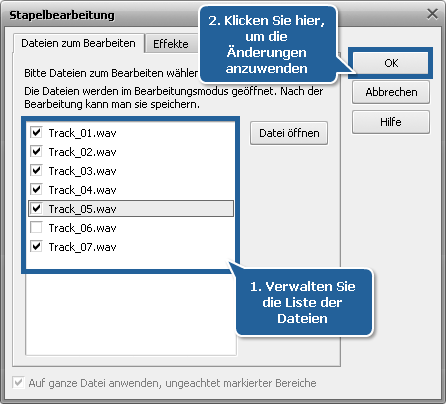 Wie normalisiert man das Tonniveau in mehreren Audiotracks? Schritt 4