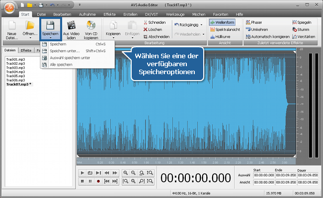 Wie normalisiert man das Tonniveau in mehreren Audiotracks? Schritt 5