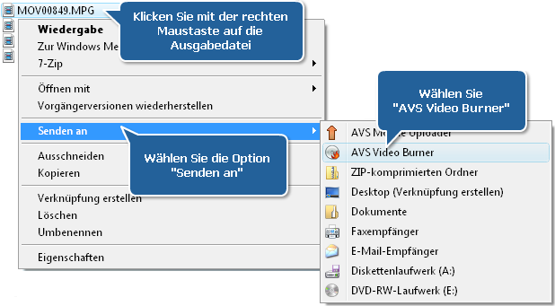 Wie erstellt man eine MPEG-4-kompatible CD (DivX oder Xvid)? Schritt 6