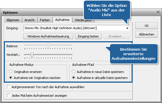 Wie nimmt man Musik mit dem AVS Audio Editor auf? Schritt 3