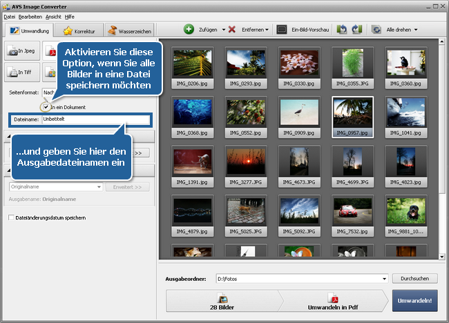 Wie kann man Bilder ins PDF-Format umwandeln? Schritt 3