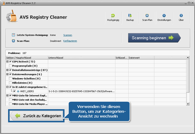 Wie kann man PC-Fehler mit dem AVS Registry Cleaner beheben? Schritt 4