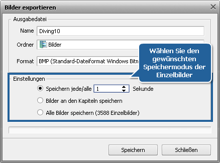 Wie exportiert man Bilder aus einer Videodatei? Schritt 6