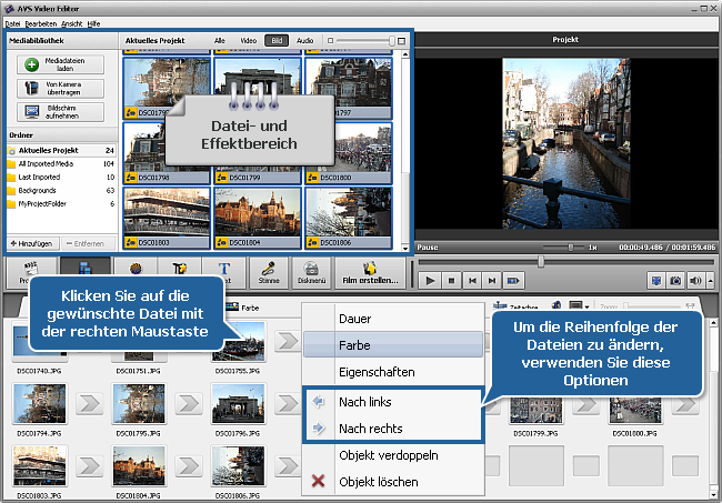 Wie erstellt man eine Diashow mit dem AVS Video Editor? Schritt 1