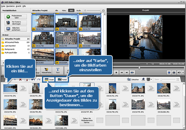 Wie erstellt man eine Diashow mit dem AVS Video Editor? Schritt 1