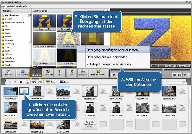 Wie erstellt man eine Diashow mit dem AVS Video Editor? Schritt 2