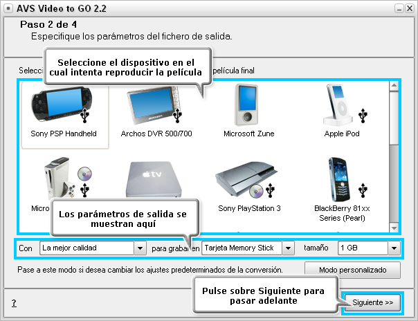 ¿Cómo convertir vídeo y transferirlo en un dispositivo portátil? Paso 4