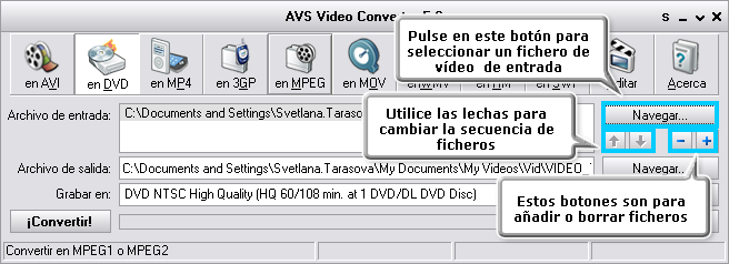 ¿Cómo convertir vídeo en formato DVD y crear un menú para la película resultante? Paso 2