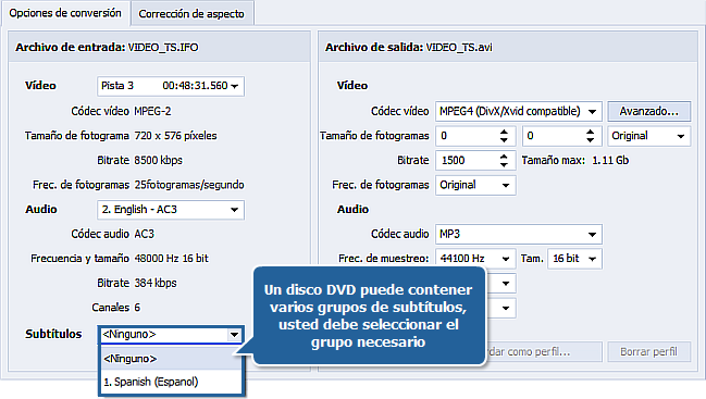 ¿Cómo convertir vídeo con subtítulos? Paso 3