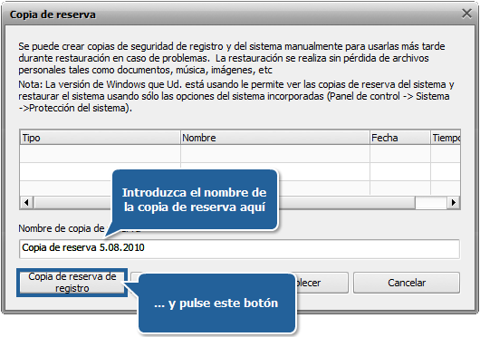 ¿Cómo hacer una copia de reserva y restablecer el registro con AVS Registry Cleaner? Paso 3