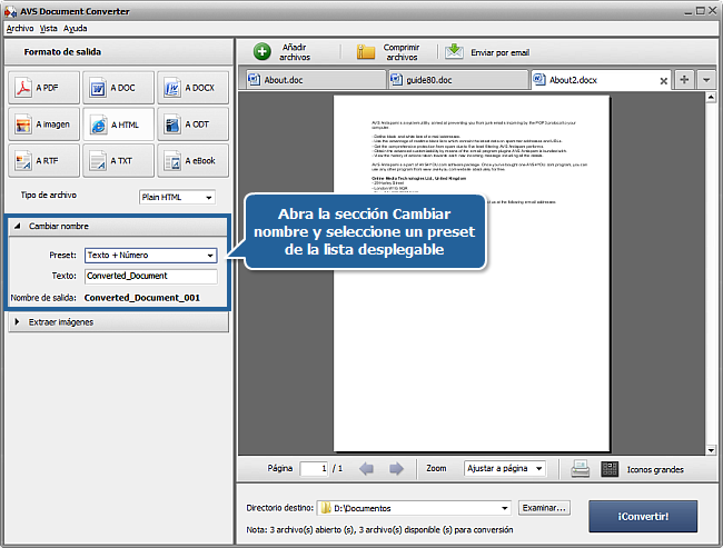¿Cómo convertir documentos al formato HTML? Paso 4