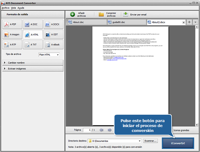 ¿Cómo convertir documentos al formato HTML? Paso 6