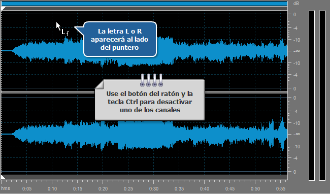 ¿Cómo editar los canales por separado con AVS Audio Editor? Paso 3