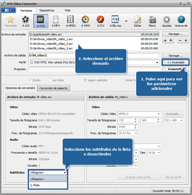 ¿Cómo convertir de AVI a DVD? Paso 3