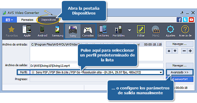 ¿Cómo convertir vídeo a formato MP4 para Sony PSP? Paso 3